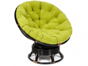 Кресло-качалка Papasan w 23/01 B с подушкой Antique brown, флок Олива в Копейске - kopejsk.magazin-mebel74.ru | фото