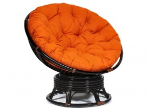 Кресло-качалка Papasan w 23/01 B с подушкой Antique brown, ткань Оранжевый в Копейске - kopejsk.magazin-mebel74.ru | фото