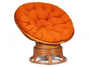 Кресло-качалка Papasan w 23/01 B с подушкой Cognac, ткань Оранжевый в Копейске - kopejsk.magazin-mebel74.ru | фото