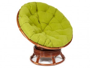 Кресло-качалка Papasan w 23/01 B с подушкой Pecan, флок Олива в Копейске - kopejsk.magazin-mebel74.ru | фото