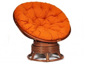 Кресло-качалка Papasan w 23/01 B с подушкой Pecan, ткань Оранжевый в Копейске - kopejsk.magazin-mebel74.ru | фото