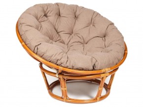 Кресло Papasan 23/01 W с подушкой Cognac, экошерсть Коричневый в Копейске - kopejsk.magazin-mebel74.ru | фото