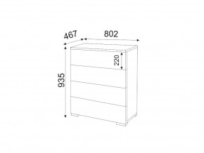 М05 (ручка брусок) Комод (4 ящика) в Копейске - kopejsk.magazin-mebel74.ru | фото