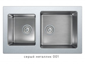 Мойка комбинированная Tolero twist TTS-840 Серый металлик 001 в Копейске - kopejsk.magazin-mebel74.ru | фото