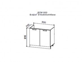 Шкаф нижний ДСМ800 под мойку в Копейске - kopejsk.magazin-mebel74.ru | фото